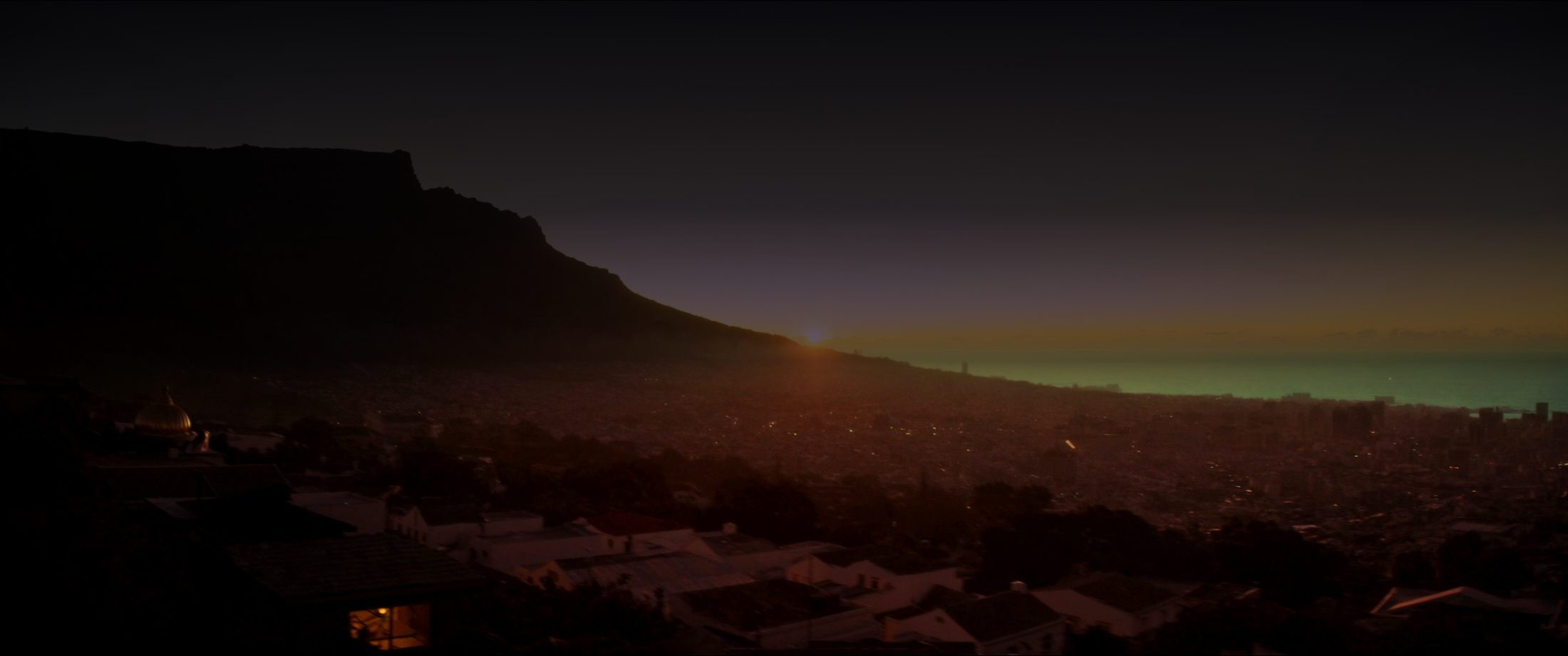 First light breaking over the city — the morning after a night of captured enquiries