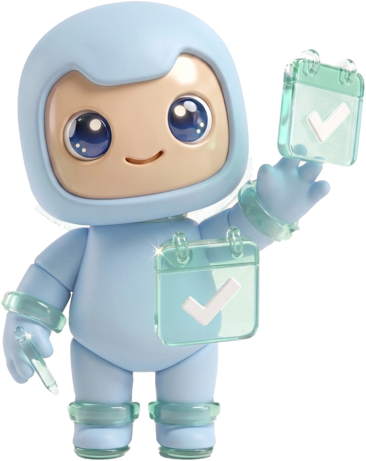 Baz — AI diary keeper, presenting his calendar